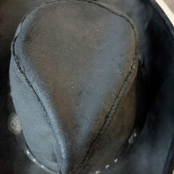 Minnetonka The Silverton Hat Black Leather Silver Concho Embellishments XL - Picture 11 of 13